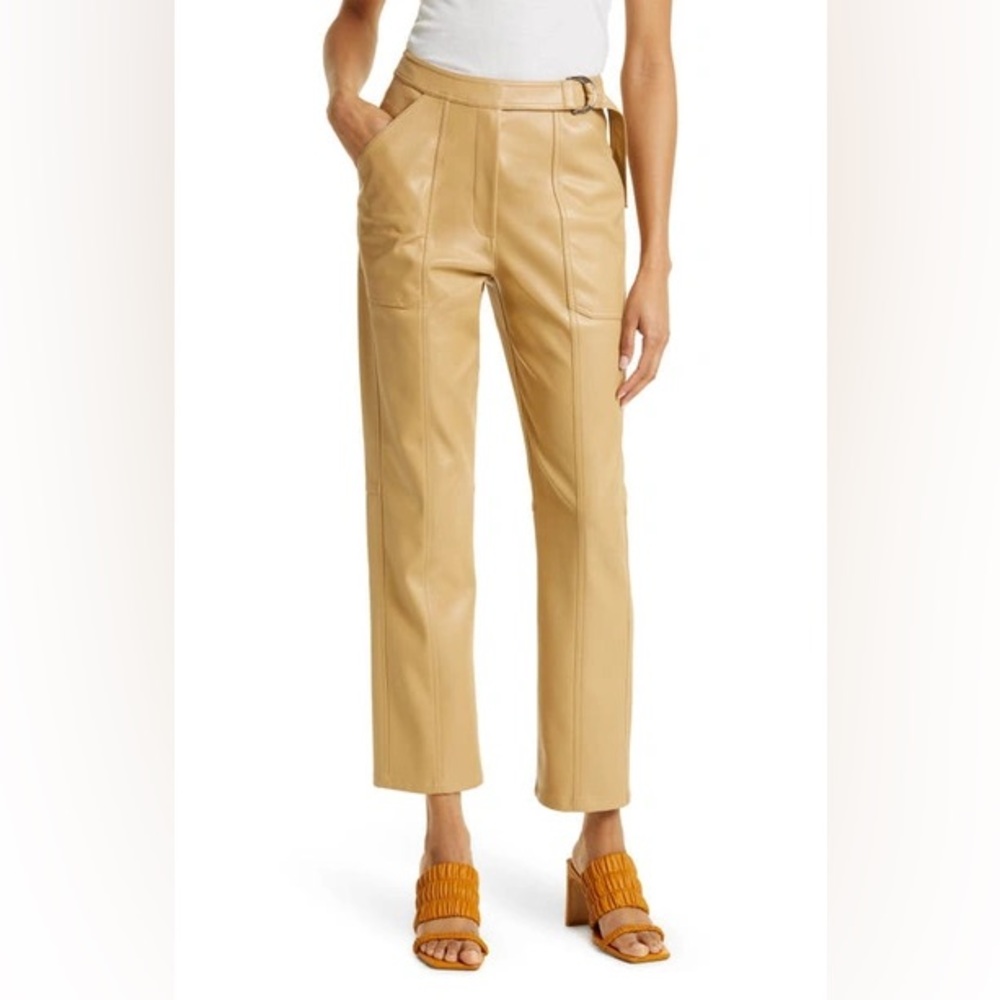 Jonathan Simkhai- BAXTER vegan leather tan pants - Picture 7 of 12